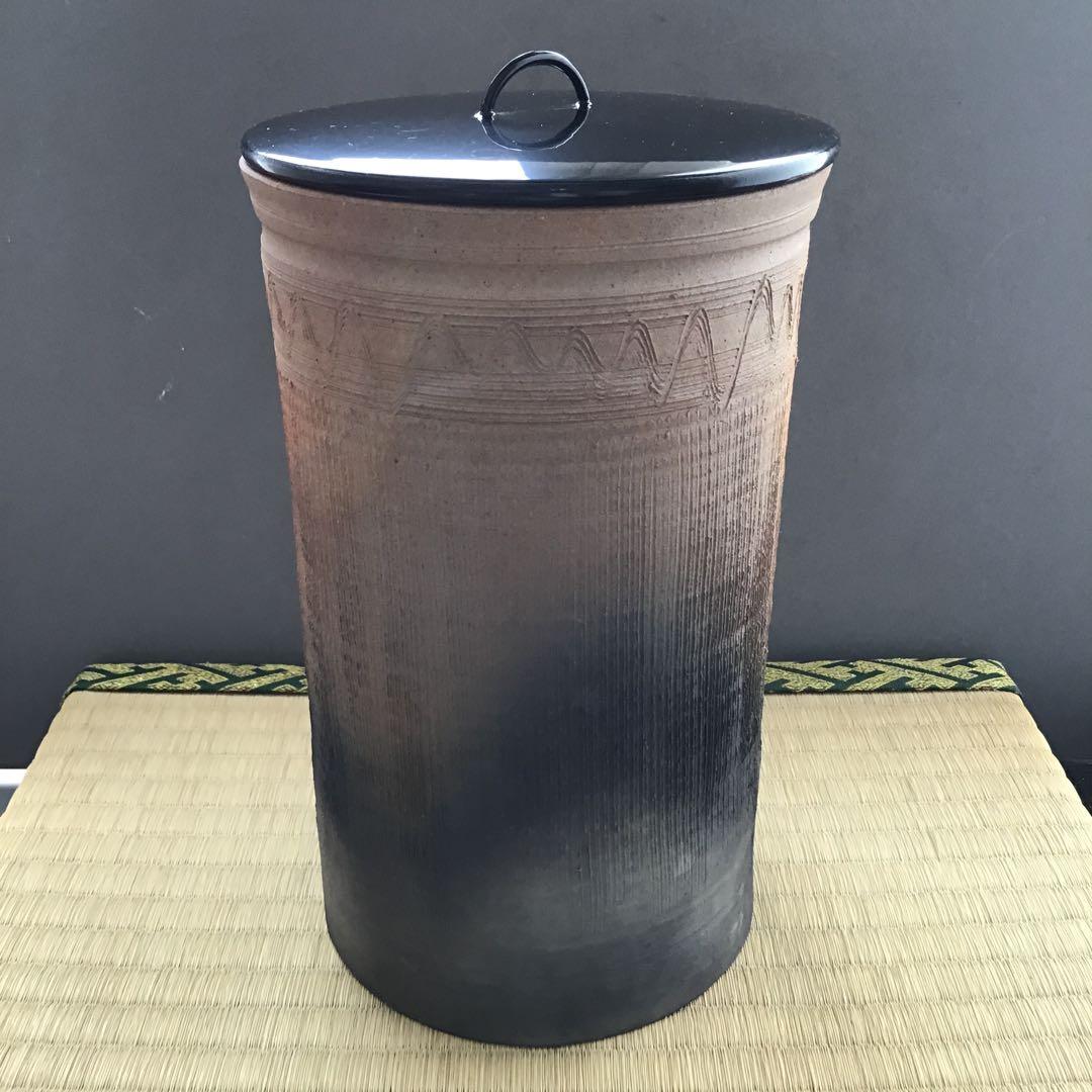 茶道具　南蛮縄簾　細水指　太仙窯作　共箱　紙箱　S11MS