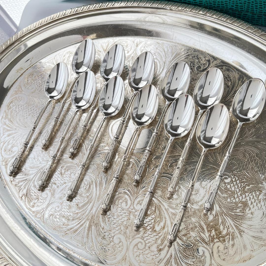 【SFAM】 ロシア様式のコーヒースプーン 12本組 仏蘭西 13.5cm