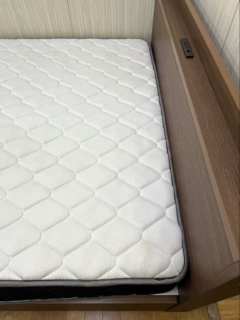 ニトリ ベッドフレーム＆マットレス ダブルベッド 収納付き木製フレーム