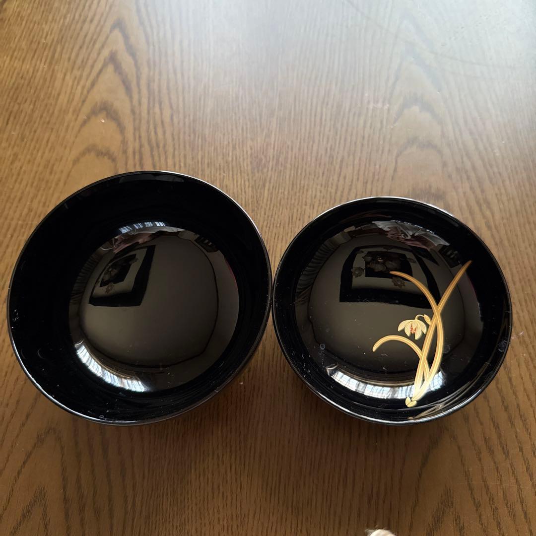 象彦　黒塗り蓋付吸物椀