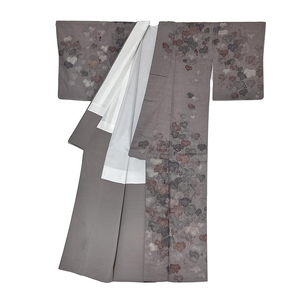 キリコまる様 リクエスト 重要無形文化財結城紬 手描友禅 葡萄 №ymk0050