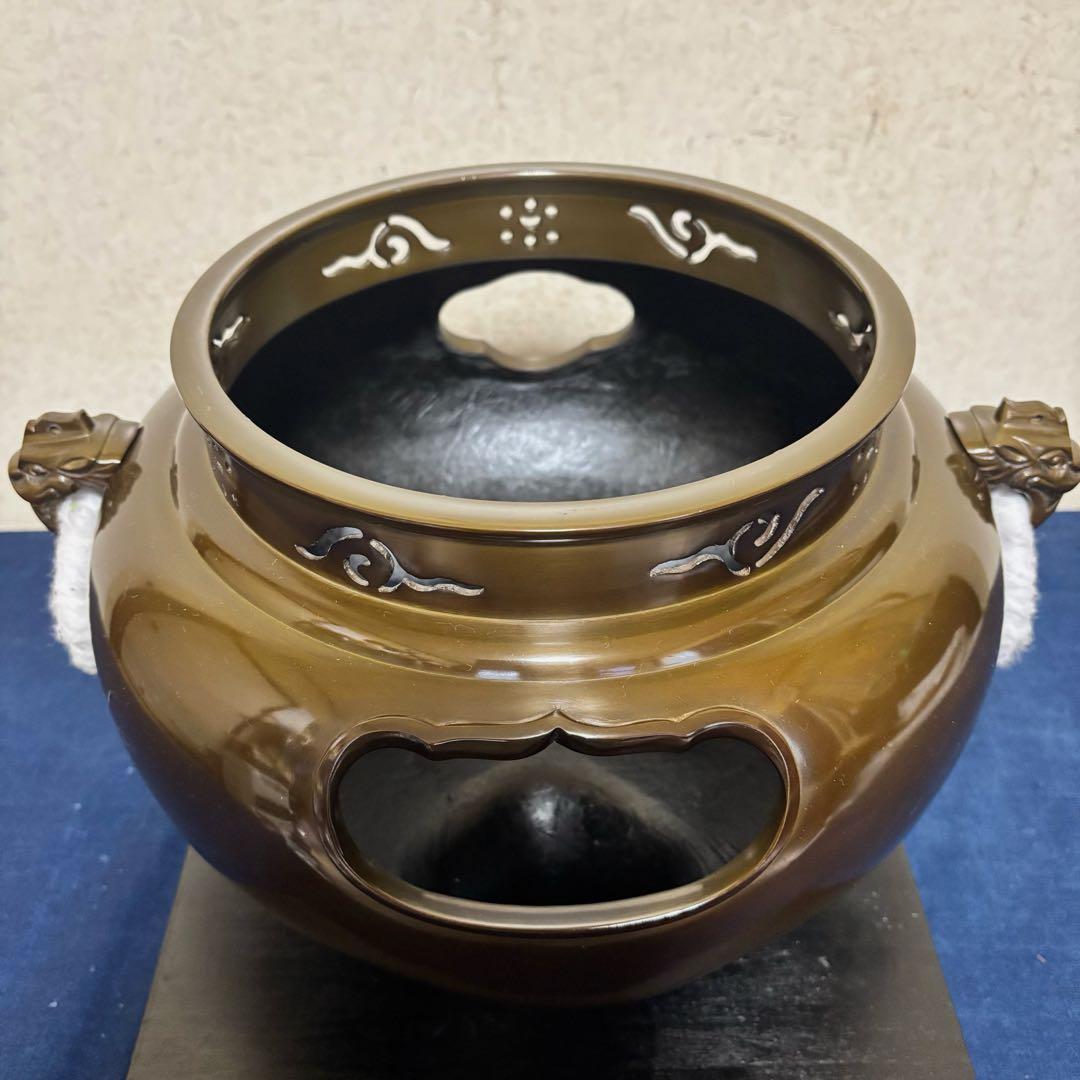 人間国宝浄清造/銀摘み/風炉 /茶釜/電熱器/唐銅鬼面風炉釜/野々田電熱器/敷板