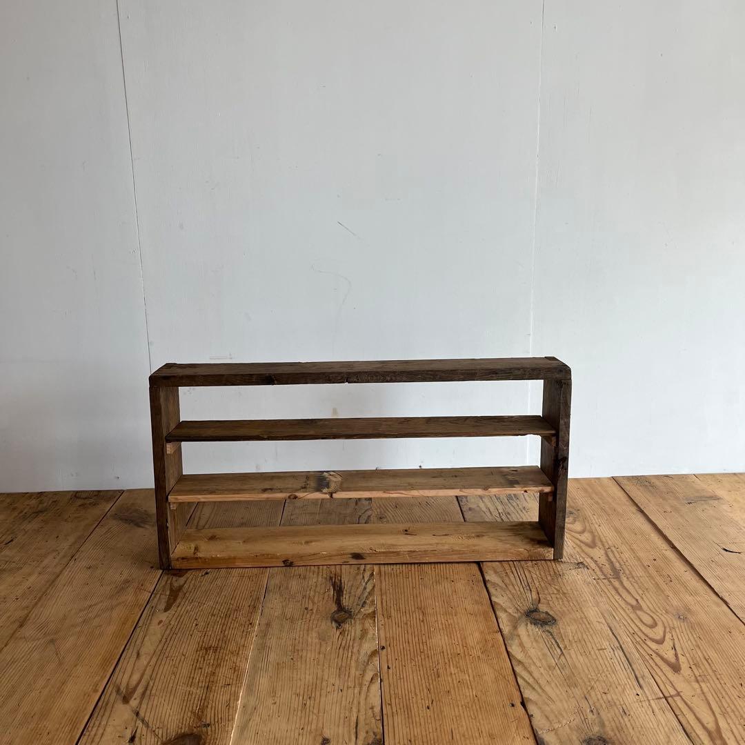 アンティーク 飾り棚 キッチン収納 古民家 民藝 無垢材 シャビー z907