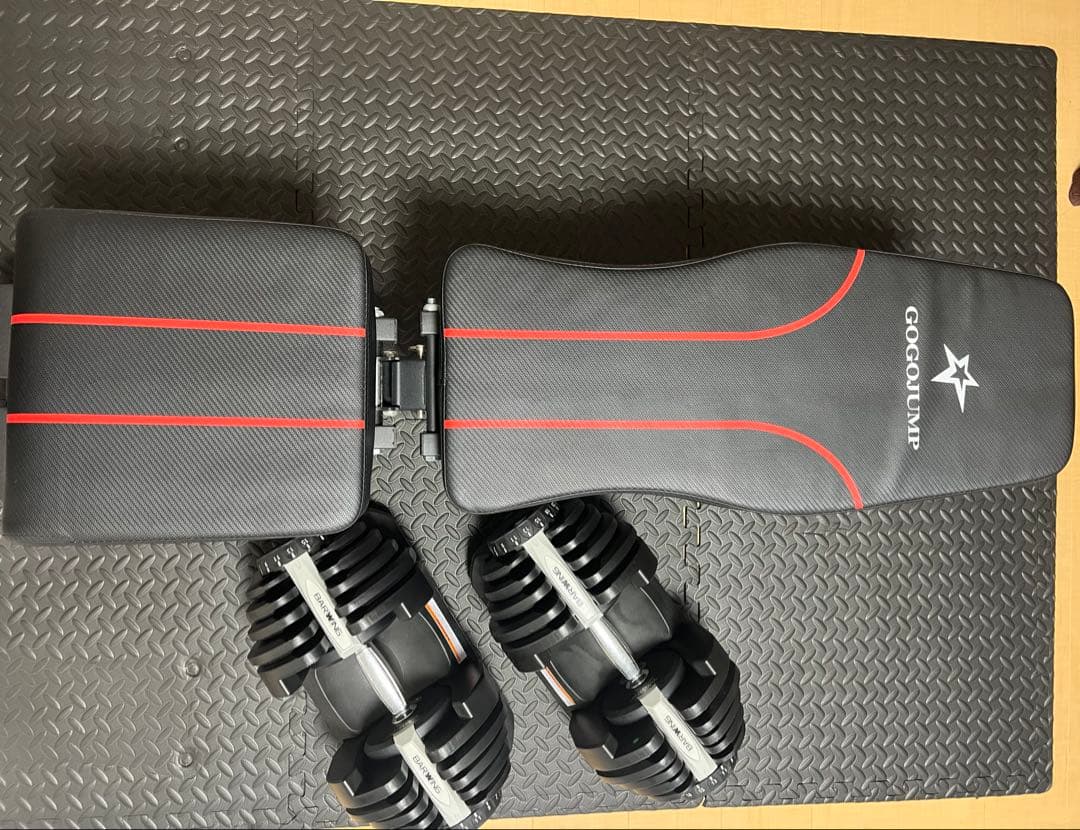 BARWING可変式ダンベル 40kg 2個セット+ベンチ台(GOGOJUMP)