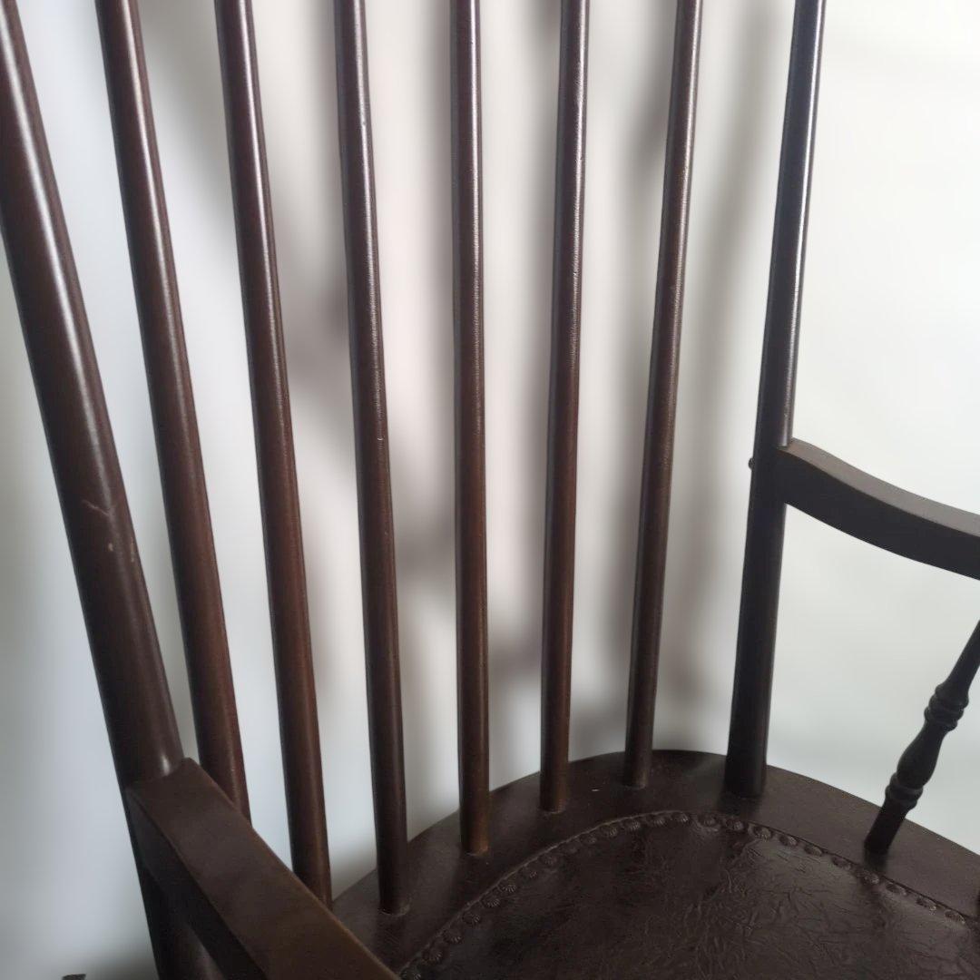 レトロ　ロッキングチェア 革張り