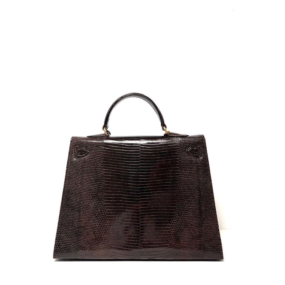 【美品】Lizard skin リザード 蜥蜴革/ブラウン系色/ハンドバッグ