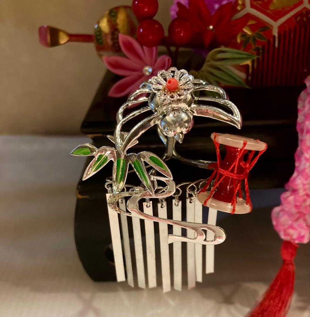 専用　七五三　成人式　舞子はーん　菊花簪　金属簪　櫛平打ち簪　玉簪　Uピン簪