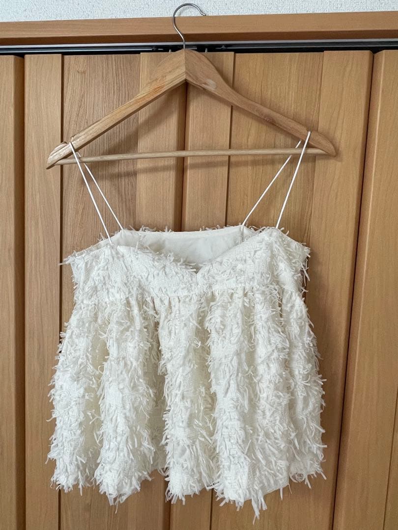 完売品　MECRE ジャガードキャミソール　ホワイト