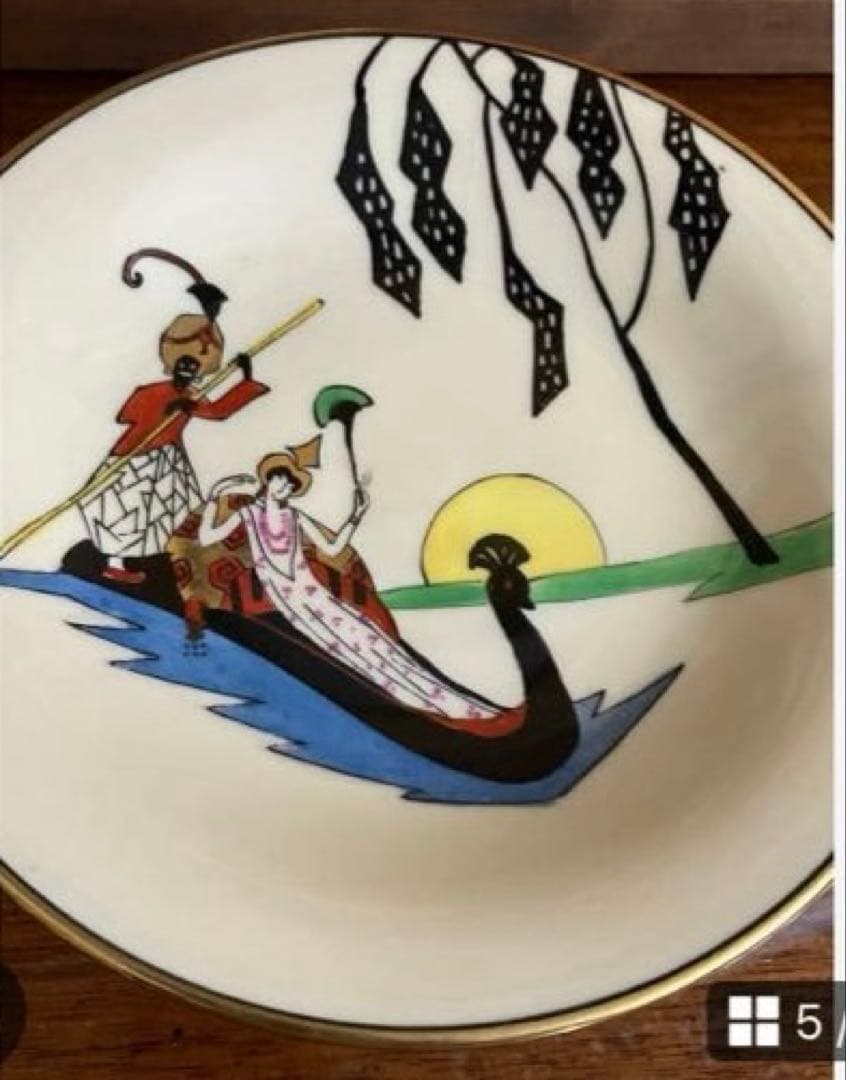 【希少】オールドノリタケ　ハンドペイント　シルエットレディコンポート