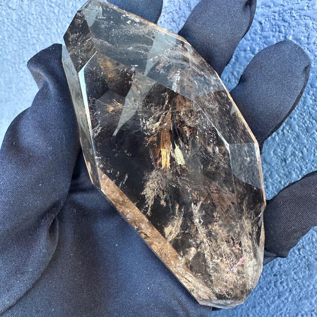 【金運· 魔除 ·浄化】煙水晶スモーキークォーツ フリーフォーム 置物A1343