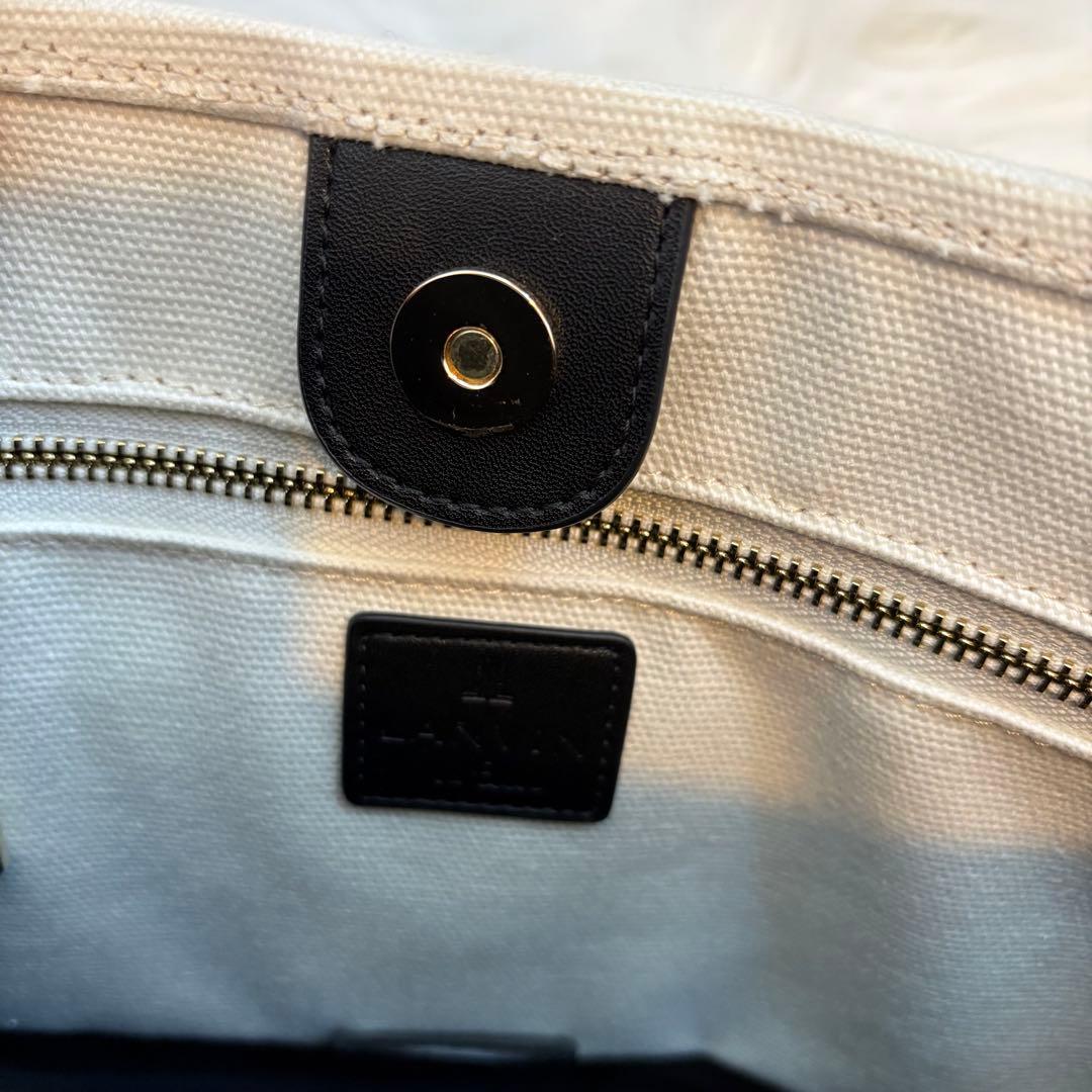 c*e様 【美品】LANVIN en Bleu ハンドバッホワイト/ブラック