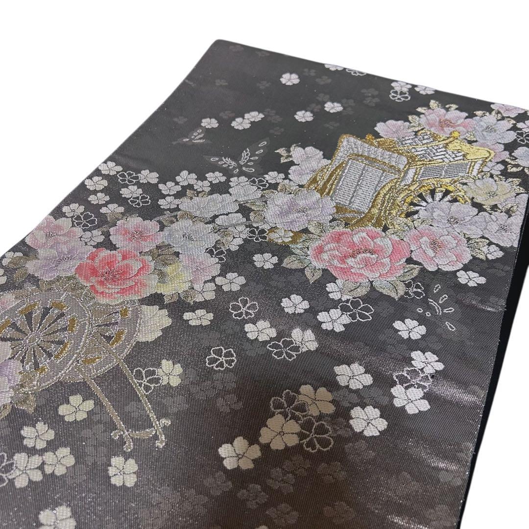 新品　美品　袷　正絹　縮緬　金彩　一つ紋　訪問着　フルセット