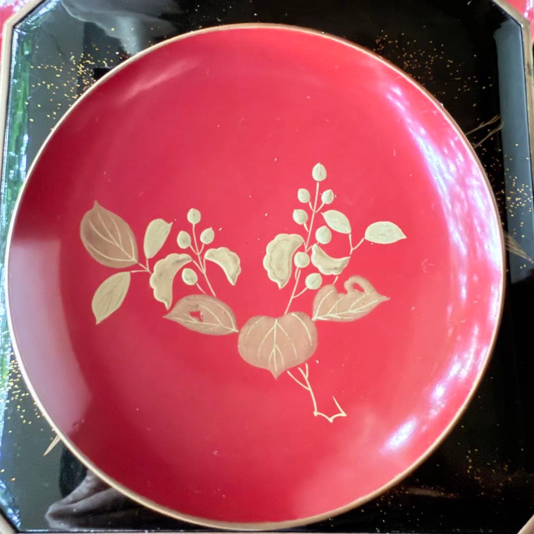 J様へ感謝お嫁入 ‼️高蒔絵『木の実』絵がわり引盃18客➕1プレゼント桐箱入茶道具