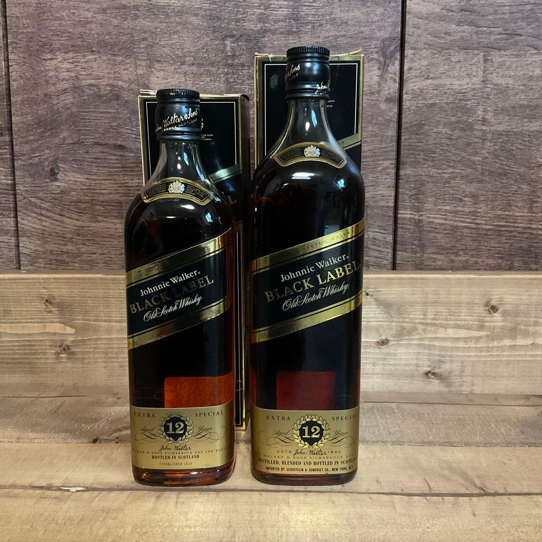 ジョニーウォーカー ブラックラベル 12年 古酒750ml 1L 2本セット