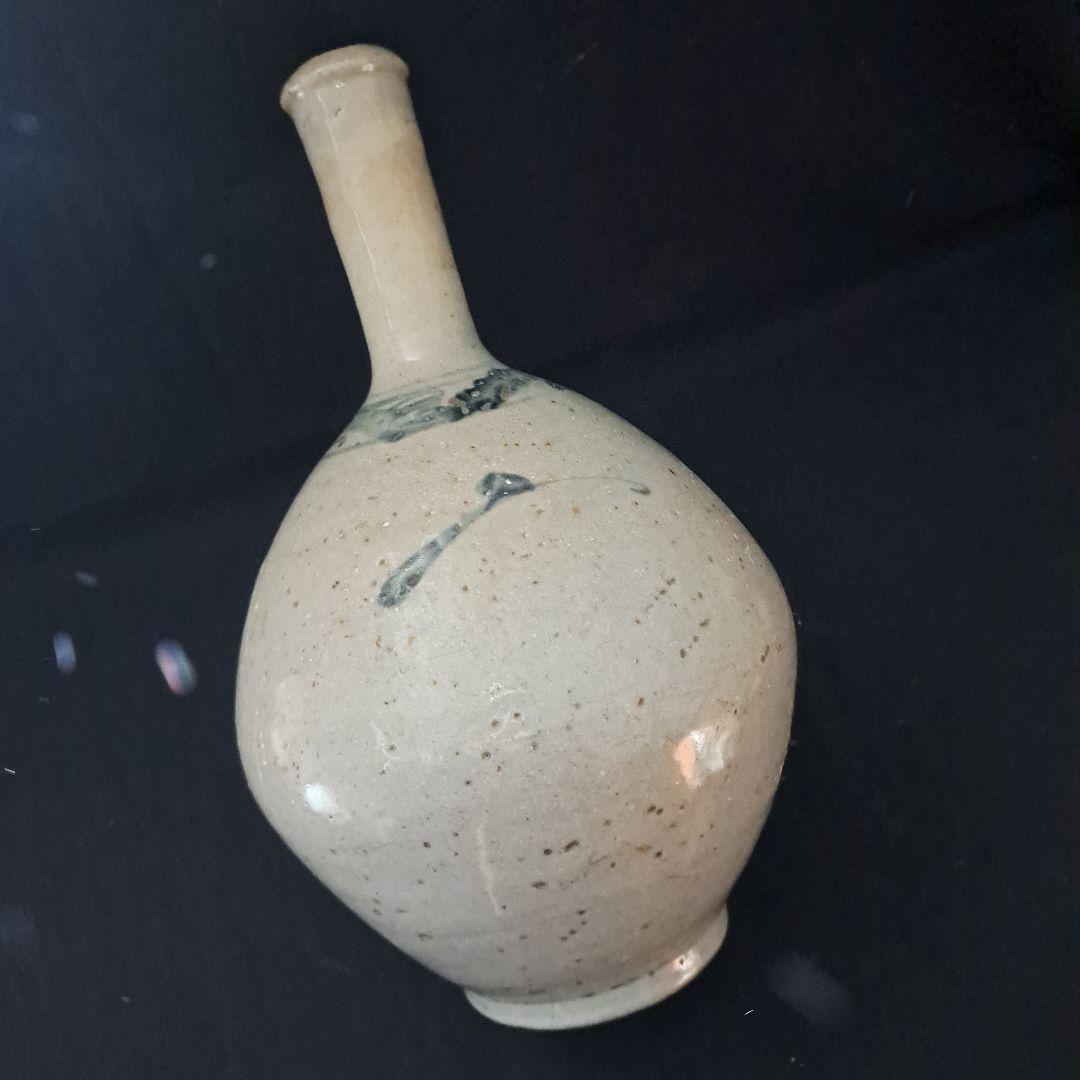 「細首の徳利 初期伊万里のロマン(高さ27cm)」 染付徳利 骨董アンティーク