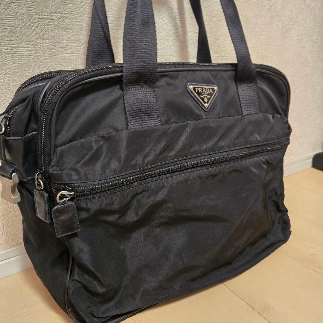 プラダ ブリーフケース ショルダー 三角ロゴ ナイロン ブラック