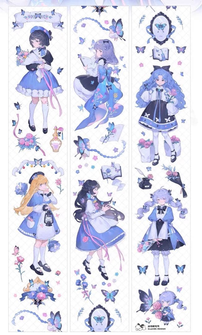 ま*る様 人物マステ　新品巻売り　(女の子マステ　7点セット)