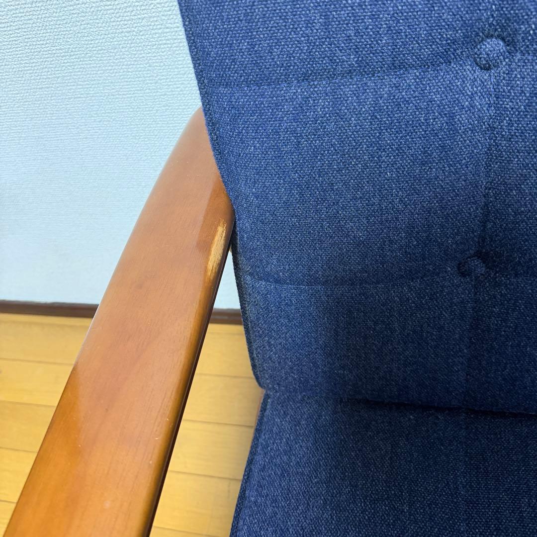 カリモク６０　Kチェア　２シーター　karimoku　タープブルー　２人掛け