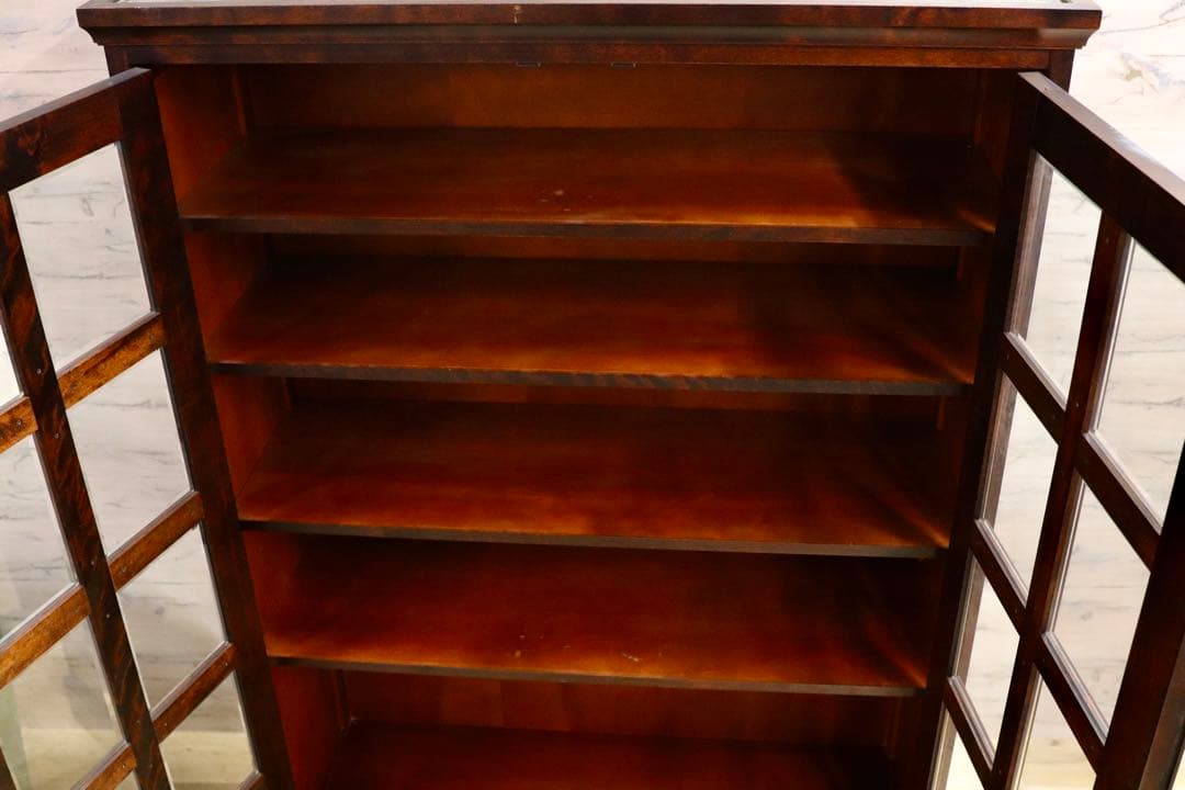 GMHN124○北海道民芸家具 書棚 本棚 水屋棚 キャビネット 飾り棚 樺材