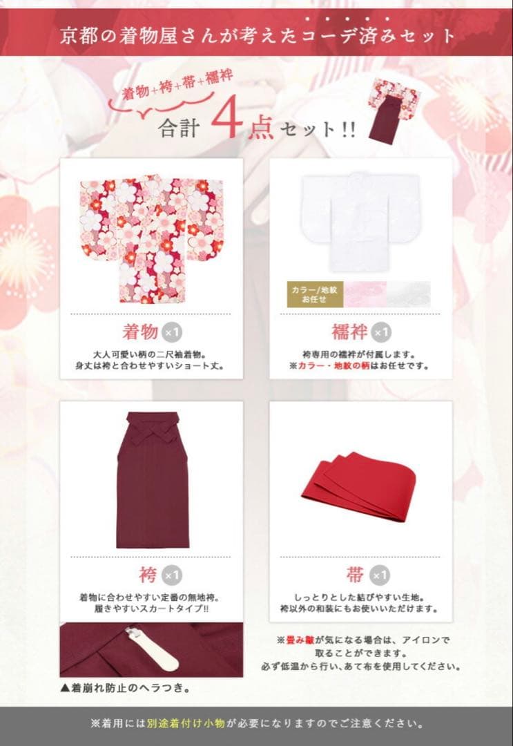 1月30日朝10時まで限定！【豪華安心袴4点セット】新品未使用