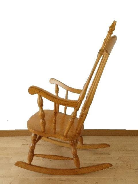 木製　ロッキングチェアー　白木色　再塗装済　ＵＳＥＤ