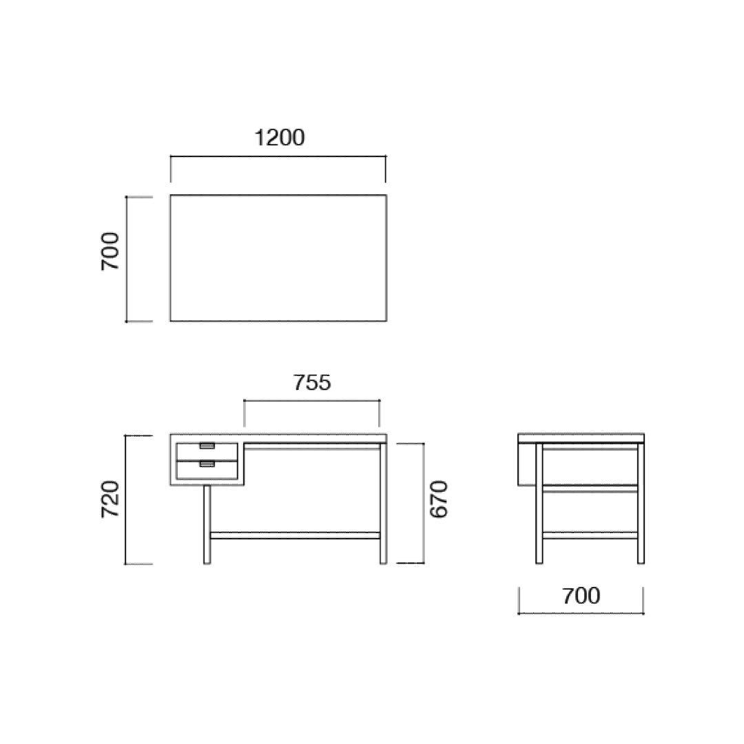 事務机・学習机 IDEE ANTON DESK ANTON brown