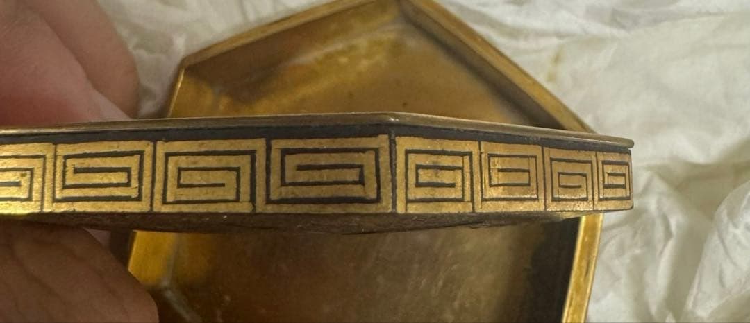 【銘品】 奥野銘 象嵌香合（共箱）値下げ交渉あり