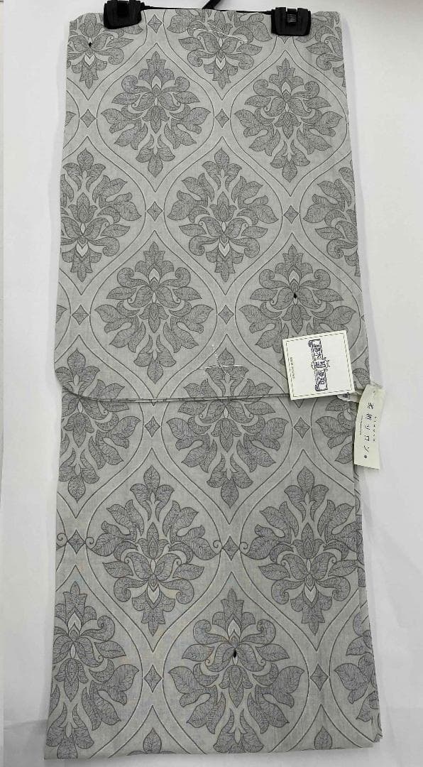 美術サロン浴衣 近江ちぢみ ダマスク柄 綿麻上品 大人の浴衣　ベージュ系