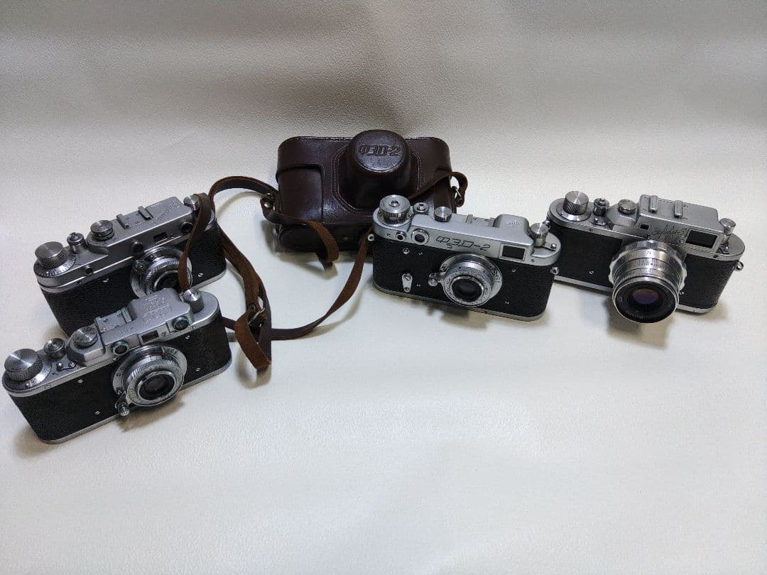 d*9様 ゾルキー　 カメラ×4台 革カバー×1 ソビエト　Zorki