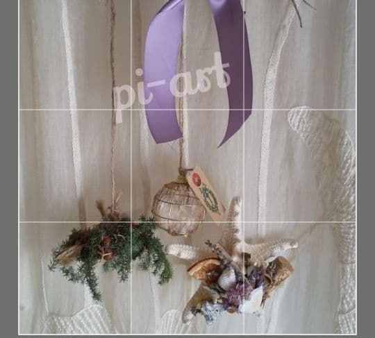 参考J流木ハンガーつき生枝もみの木ミニフライングリース冬オーナメント貝殻