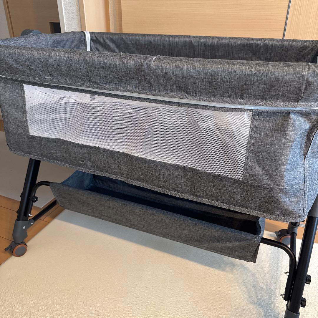 【美品】ベビーベッド 折りたたみ キャスター ミニ