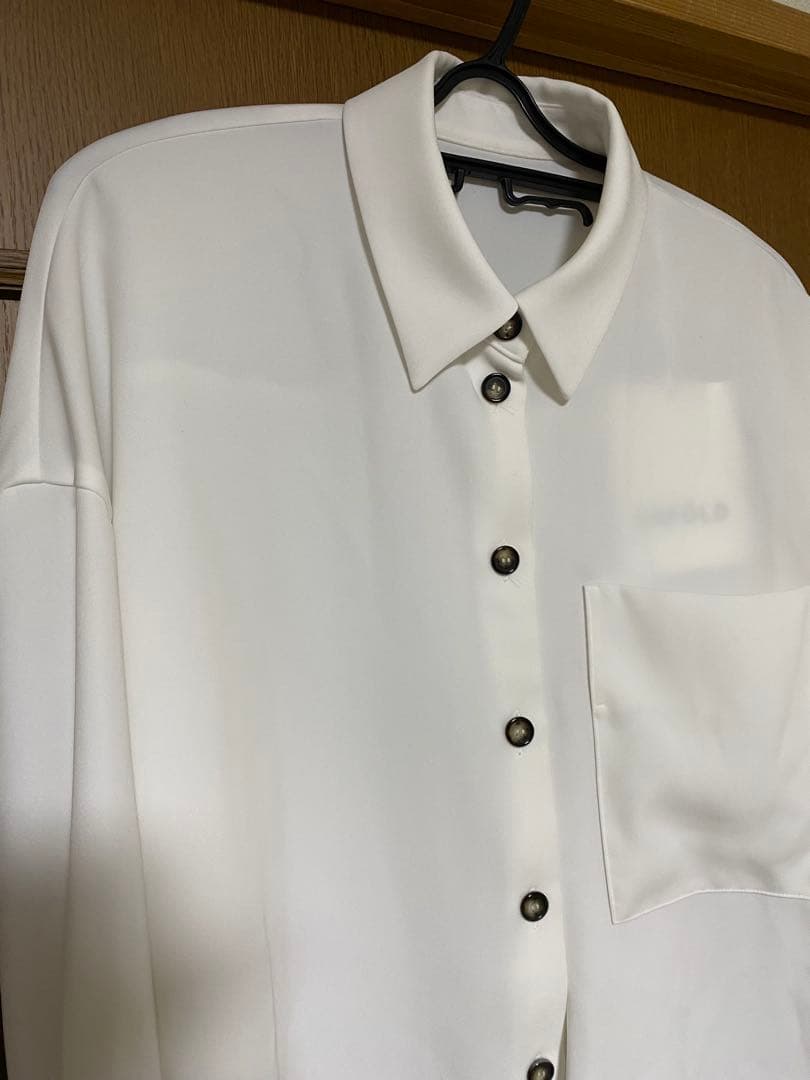 ENFOLDエンフォルドDRAPE-HEM SHIRTドレープヘムシャツ白シャツ