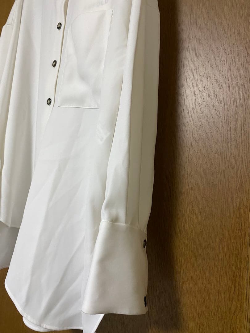 ENFOLDエンフォルドDRAPE-HEM SHIRTドレープヘムシャツ白シャツ