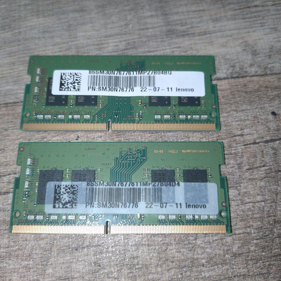 Samsung Lenovo DDR4 メモリ 16GB（8GB×2）