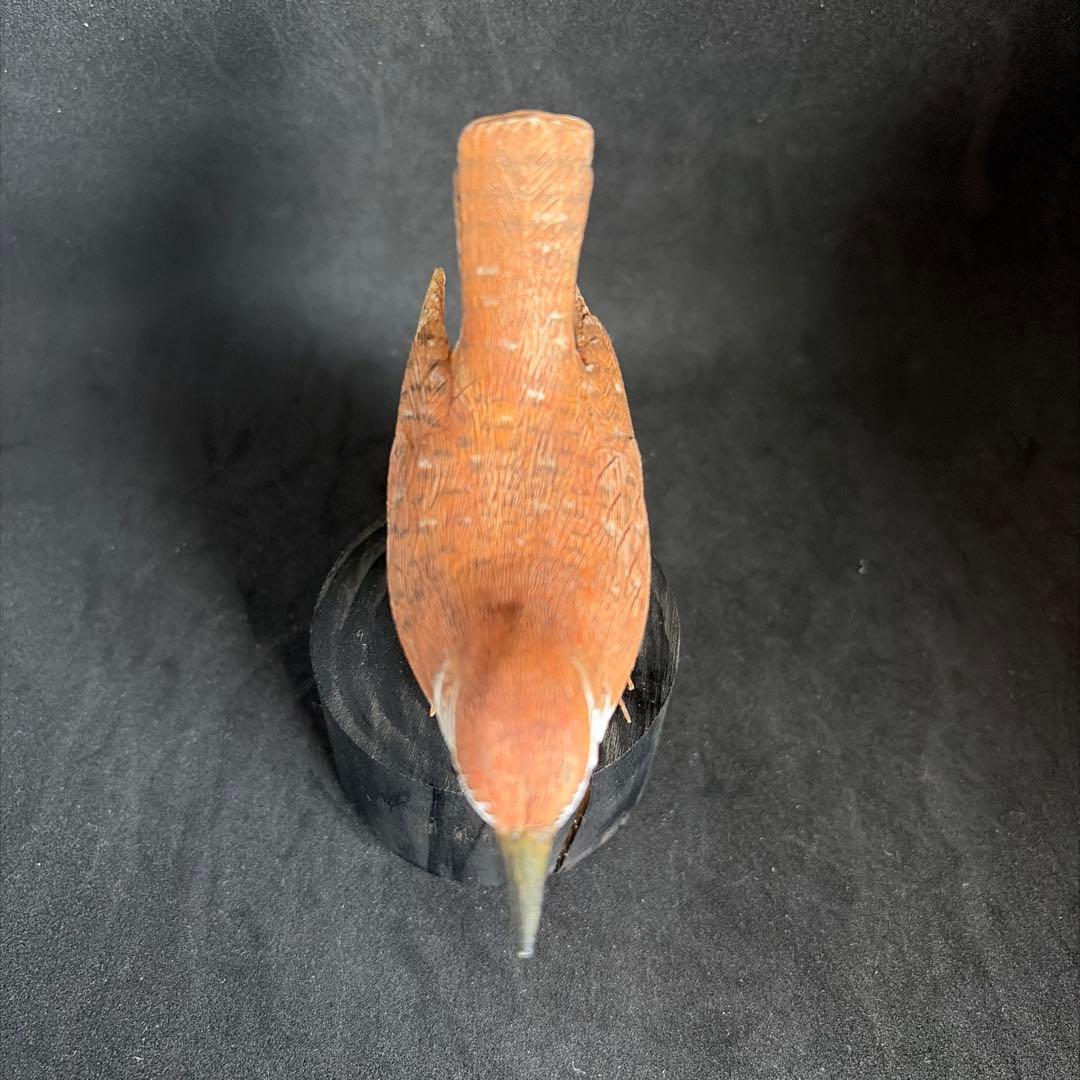 ミソサザイ　木彫りの野鳥　バードカービング　野鳥彫刻　リアル野鳥