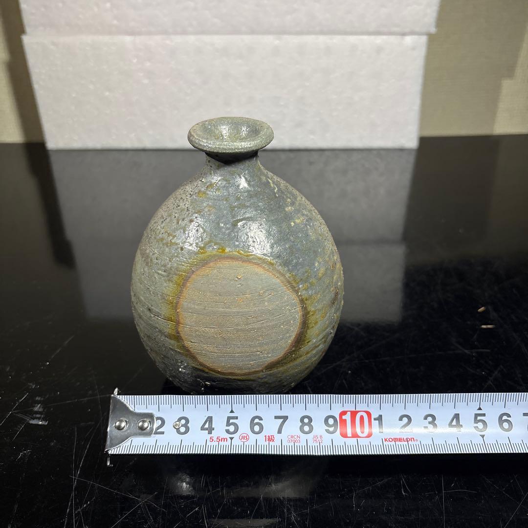 真作　人間国宝　藤原雄　希少作　備前無変徳利　高さ約13センチ