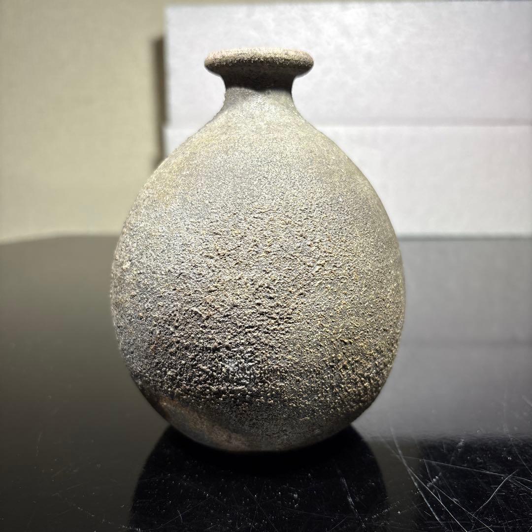 真作　人間国宝　藤原雄　希少作　備前無変徳利　高さ約13センチ