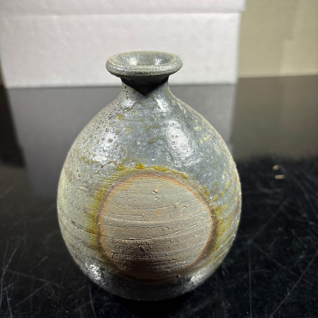 真作　人間国宝　藤原雄　希少作　備前無変徳利　高さ約13センチ