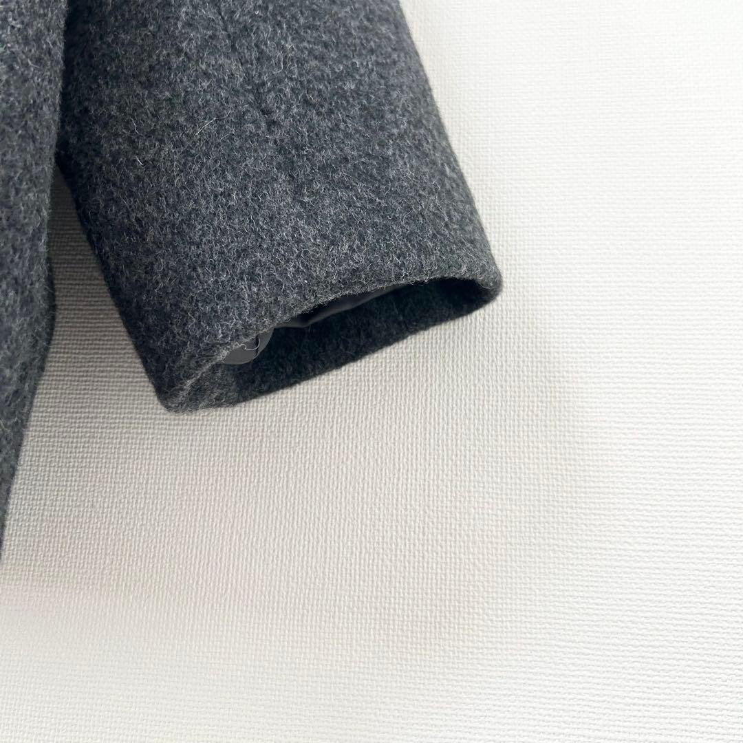 greenlabelrelaxingアンゴラビーバーノーカラーミドルコート