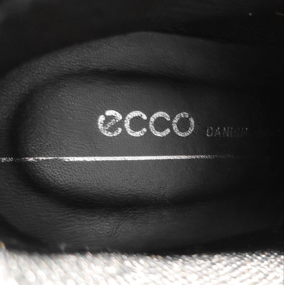 美品 エコー スカルプテッド 45 アンクルブーツ サイドジップ ブラック 本革