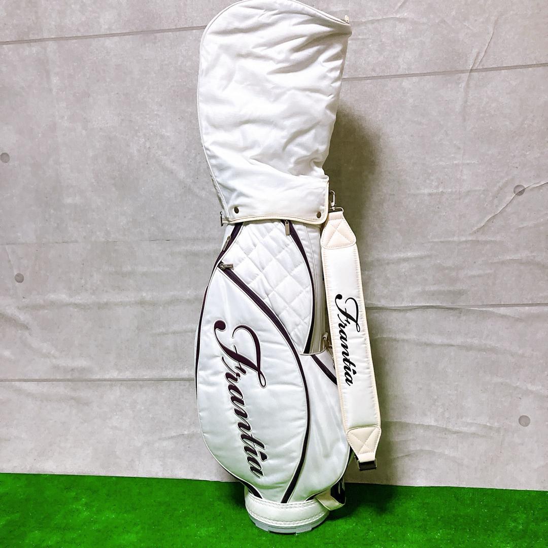 Frantia ゴルフ キャディバッグ レディース ホワイト 9型 カート式
