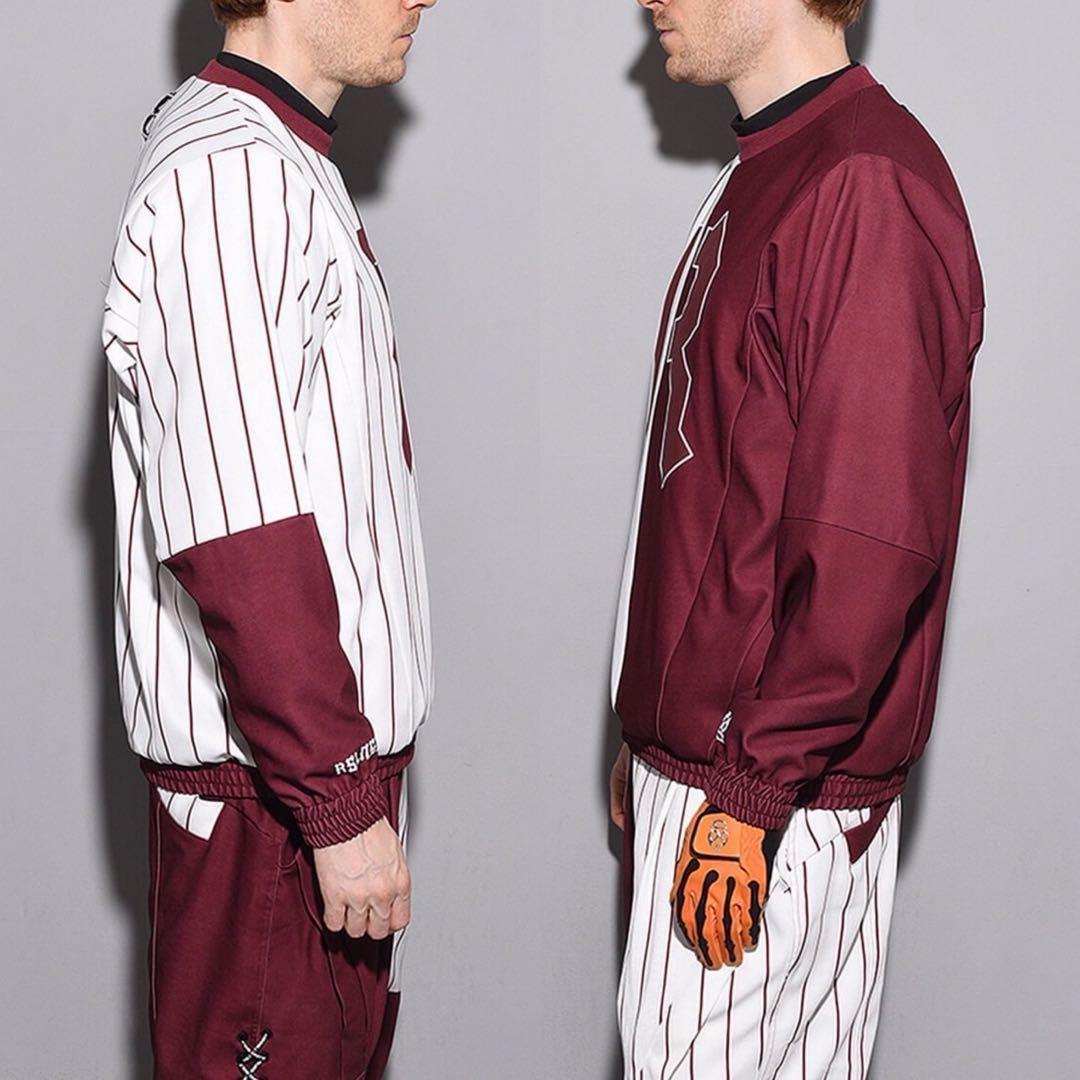 ラッセルノ ゴルフ バイカラー クルーネック プルオーバーブルゾン ボルドー 6