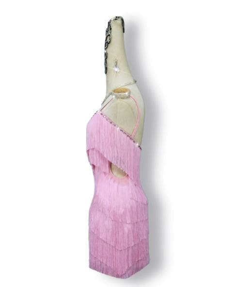 フリンジ 社交ダンス ラテンワンピースドレス キラキラステージ衣装オーダーメイド