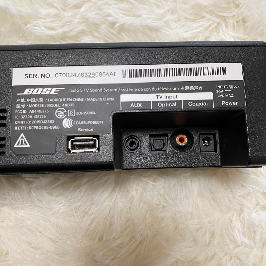 BOSE Solo5 TV Sound Systemサウンドバー リモコン付き