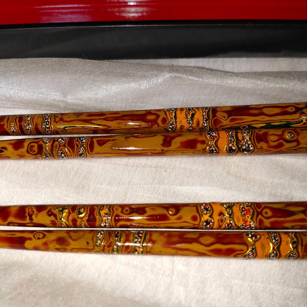 工芸　お箸　漆　伝統工芸 漆塗り 螺鈿 日本製 木製　箸箱　箸入れ　桐箱 骨董品