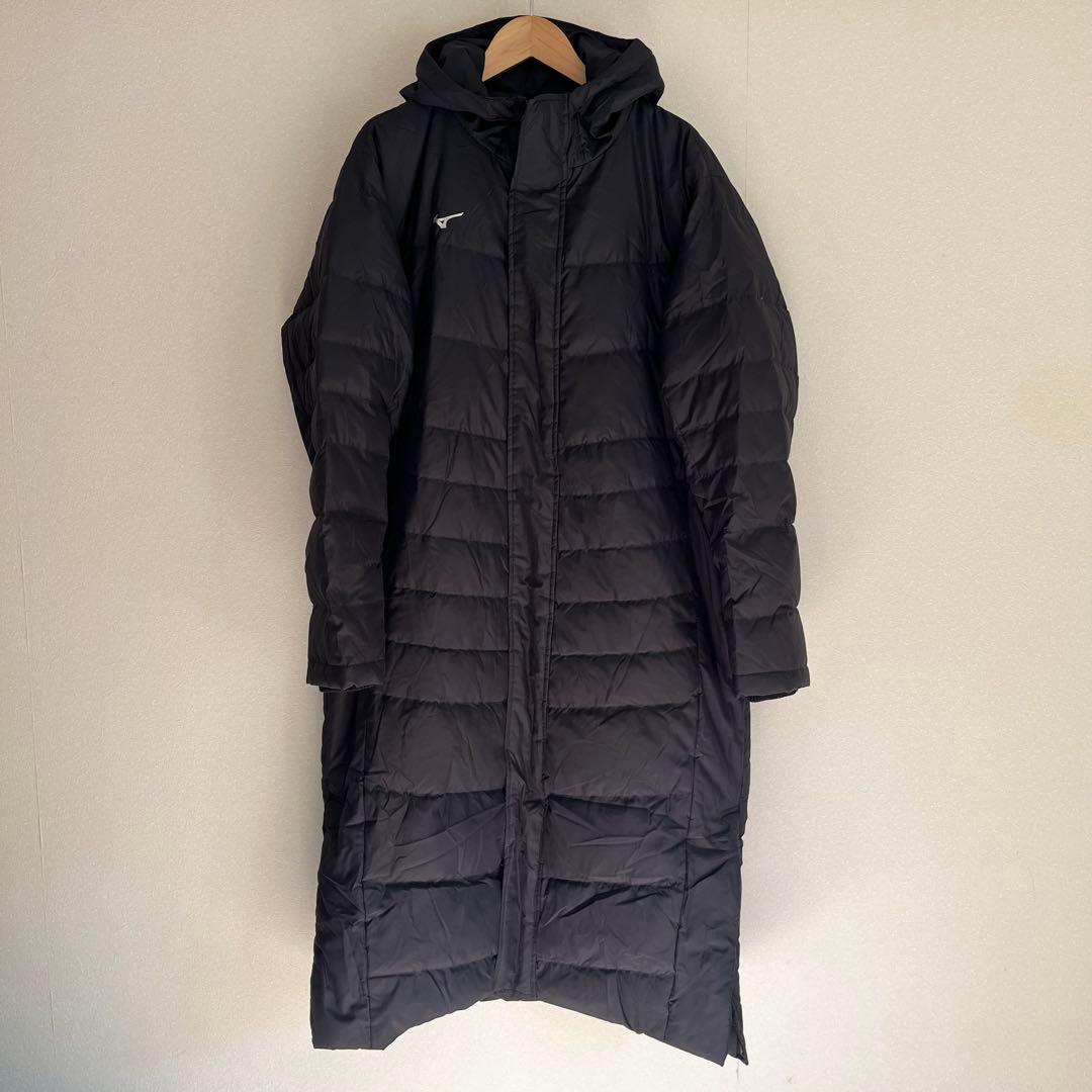 Mizuno ダウン　ロングベンチコート　ブラック黒M