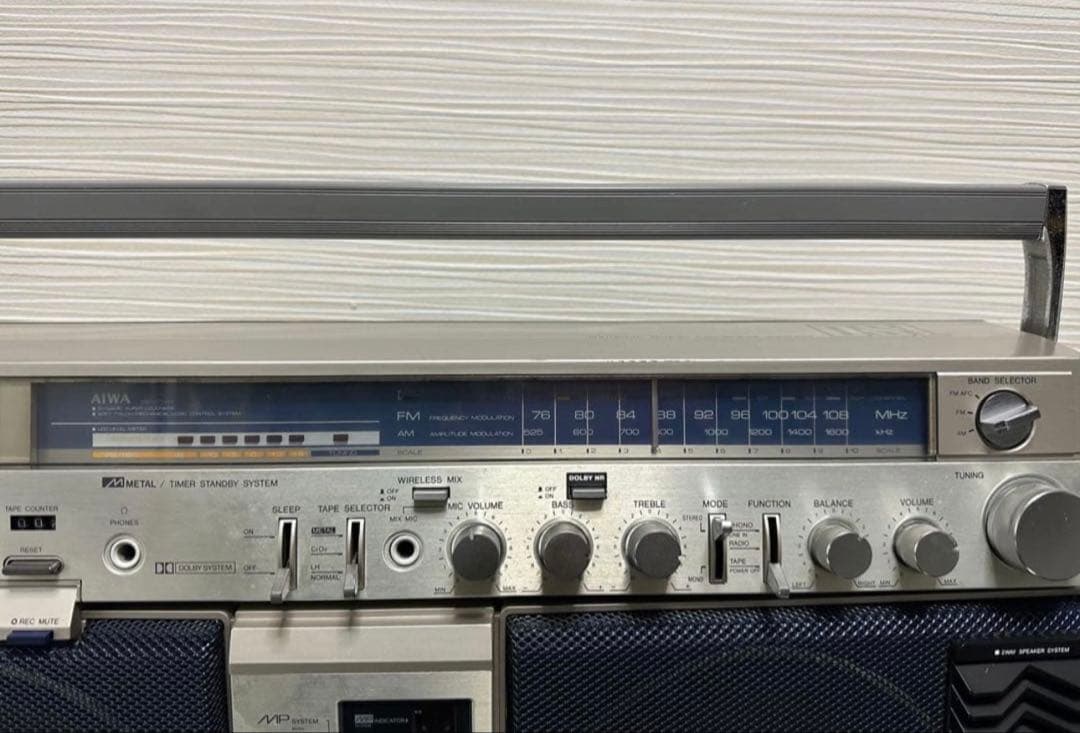 美品希少昭和レトロAIWA ラジカセ　CS-J77MKII ラジオアイワ