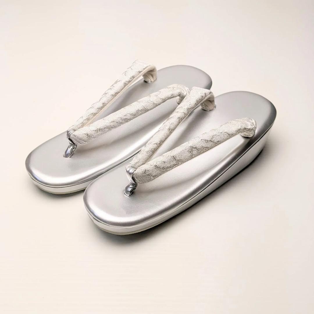 和装 草履バッグセット フォーマル 帯地 シルバー フリーサイズ u24