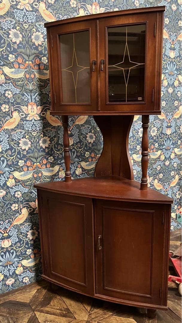 コーナーラック キャビネット 昭和レトロ 飾り棚 インテリア 当時物