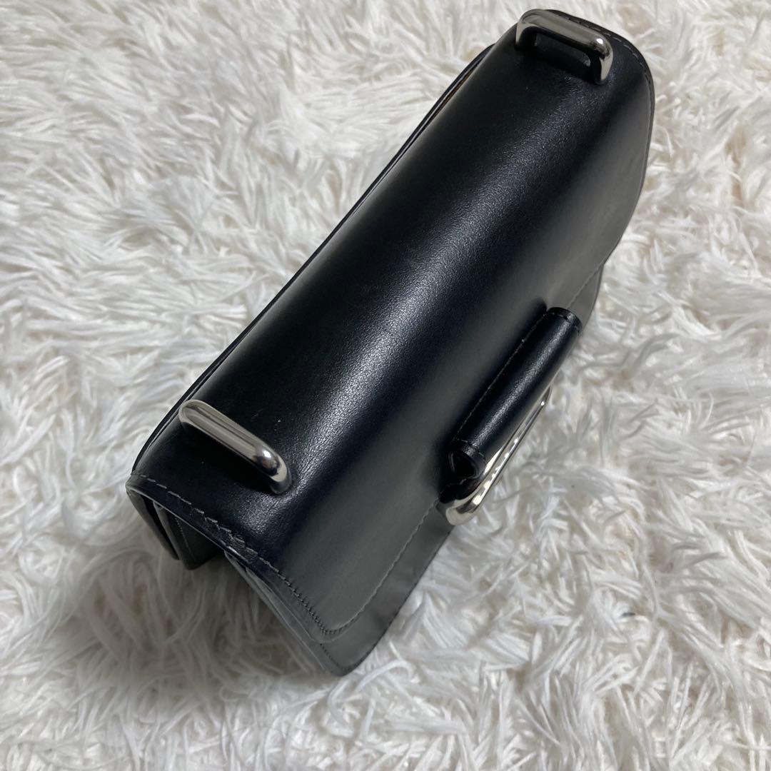 美品　現行 コーチ ショルダーバック　モーガン スクエア　黒　レザー　保存袋付